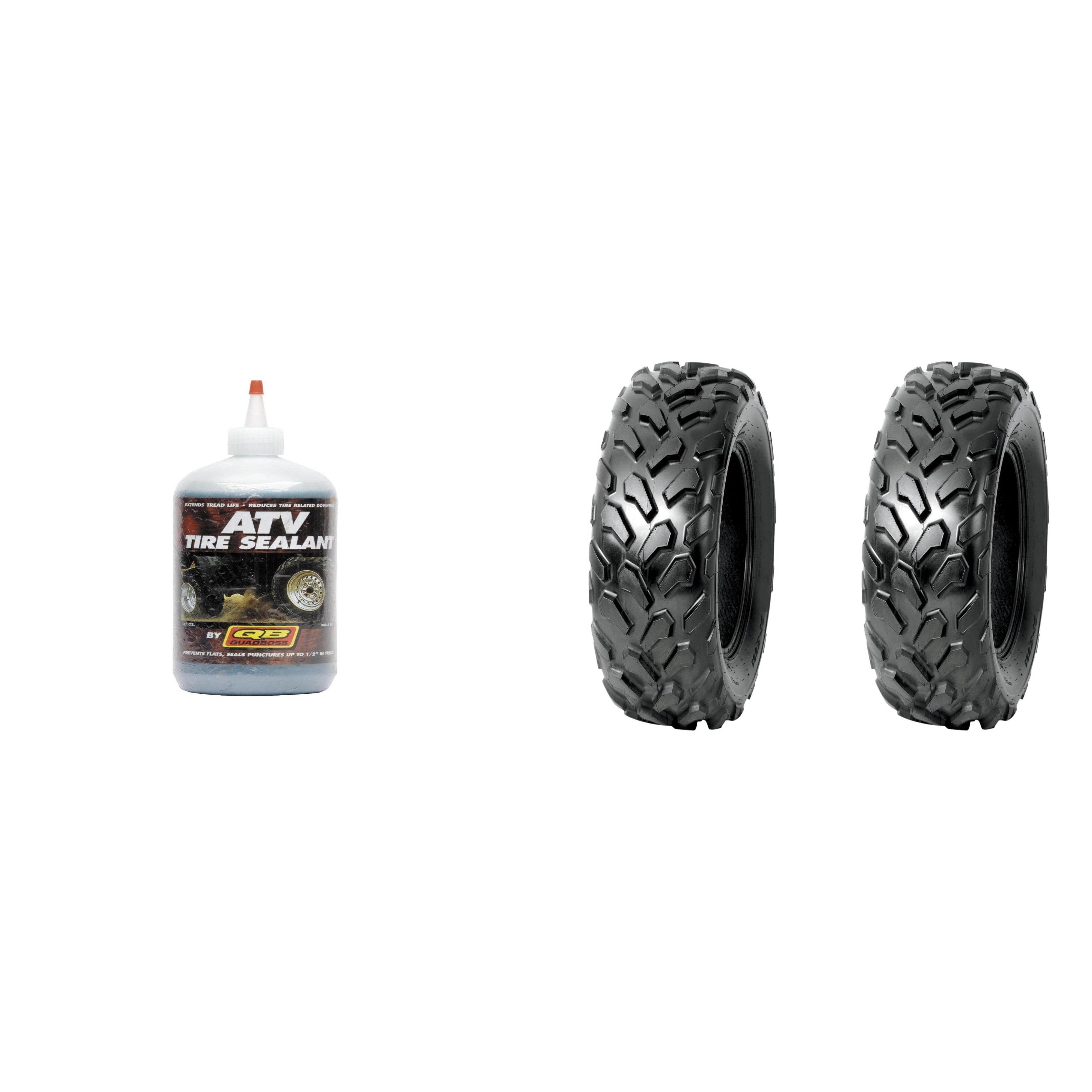 Set of 2 DURO DI-K591 Rear Tires 25x10-12 4-ply with QUADBOSS Sealant