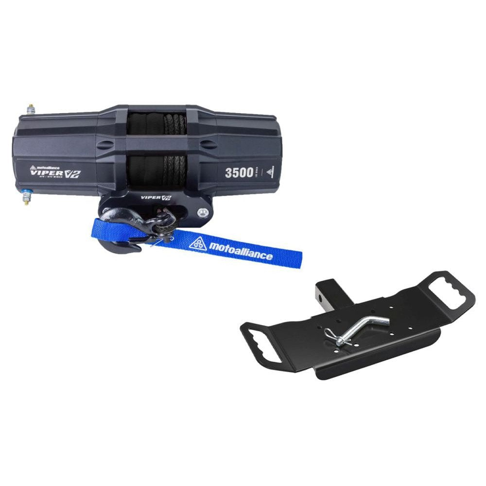 Viper V2 ATV Winch Kit 3500 lb Standard Spool With 40 Feet Black Synthetic Rope With Mount
