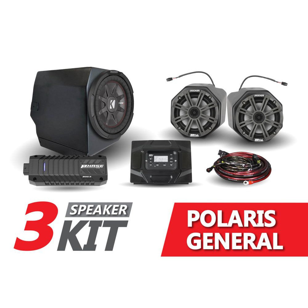 SSV Works Complete Kicker 3-Speaker Plug-And-Play System For Polaris General 1000 EPS 2016-2022
