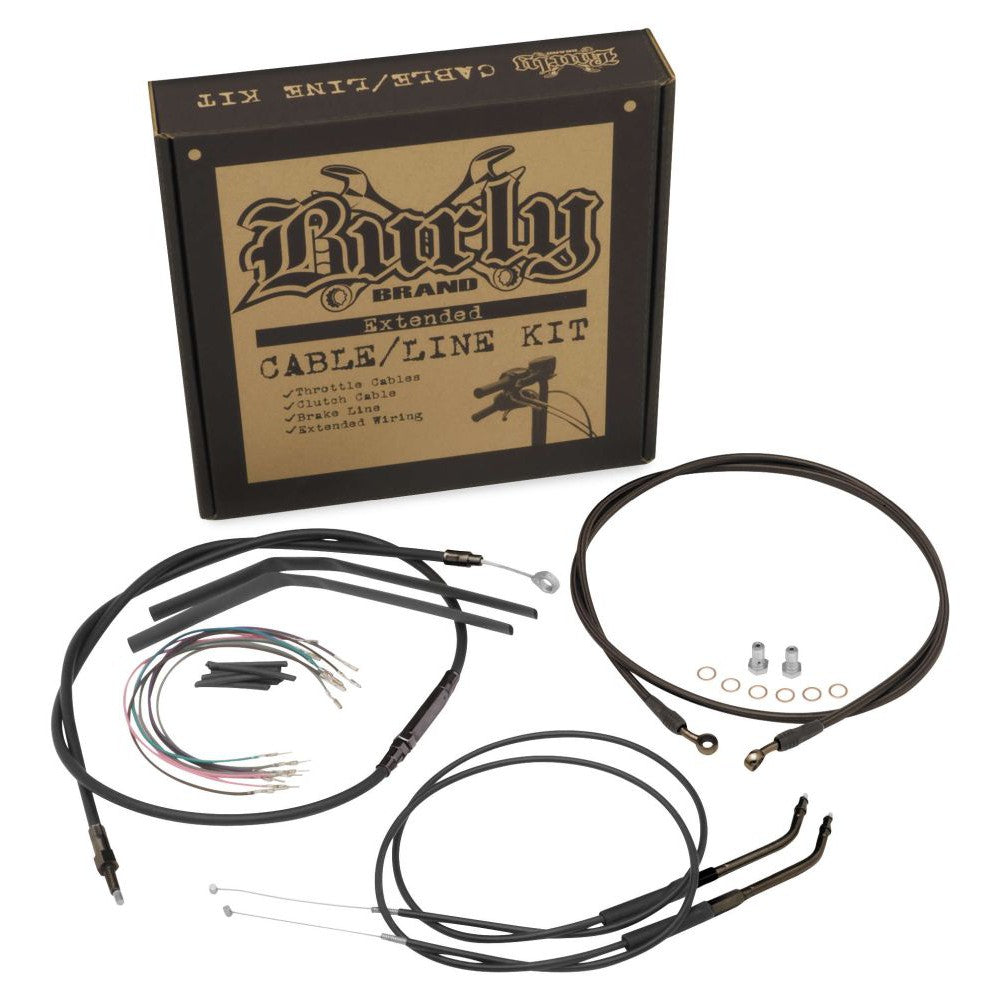 Burly Brand T-Bar Cable and Brake Line Kit 12" ABS Black - B30-1217