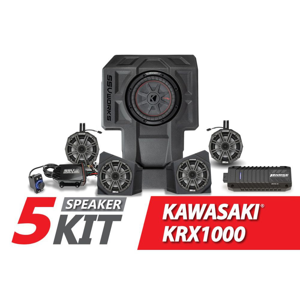 SSV Works 5 Kicker Speakers Audio Kit For Kawasaki KRF1000 2020-2022