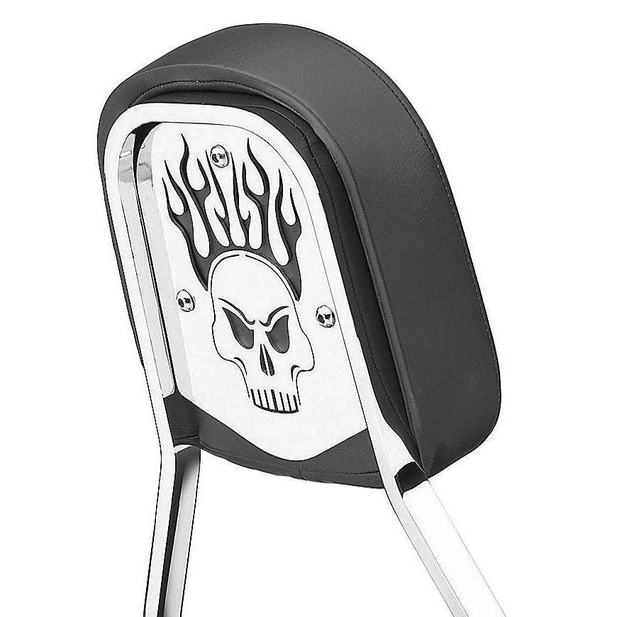 Cobra Backrest Insert for Cobra Sissy Bars Square Skull Chrome - 02-5052