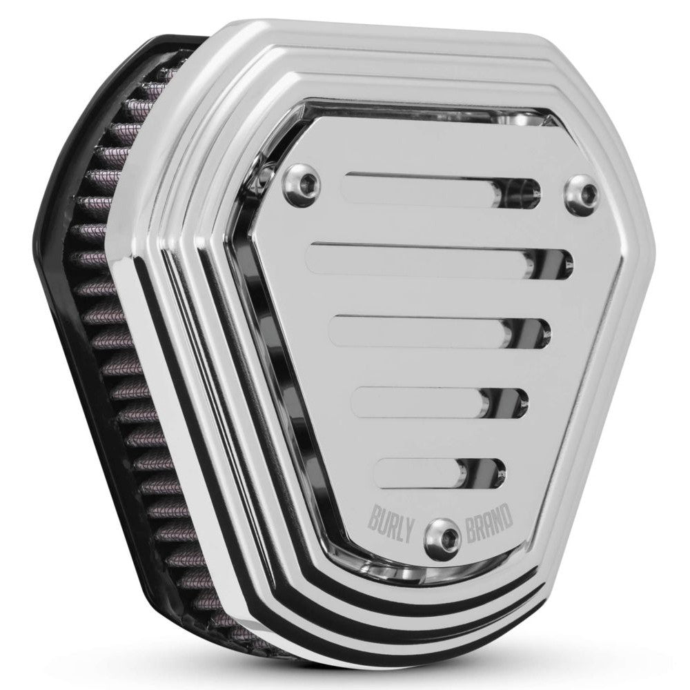 Burly Brand Hex Air Cleaner Chrome - B09-0011C