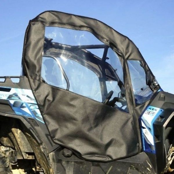 Falcon Ridge Black Canvas Soft Roll-Away Doors With Zipper For CFMOTO ZForce 2014-2022