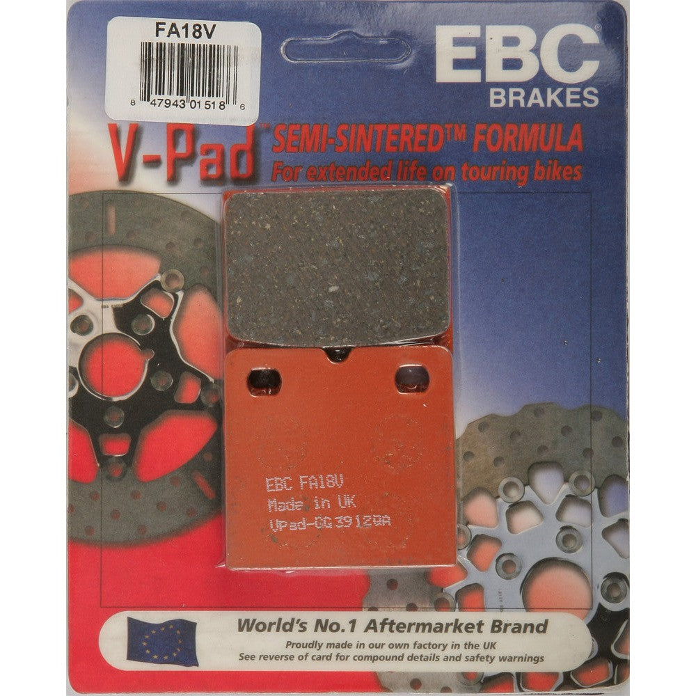 EBC 1 Pair V-Pad Semi-Sintered Touring Brake Pads MPN FA18V
