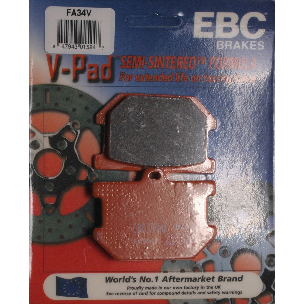 EBC 1 Pair V-Pad Semi-Sintered Touring Brake Pads MPN FA34V