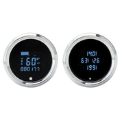 Dakota Digital Solarix Dual 3-3/8" Round Gauge Kit Blue Multi Function SLX-61-1