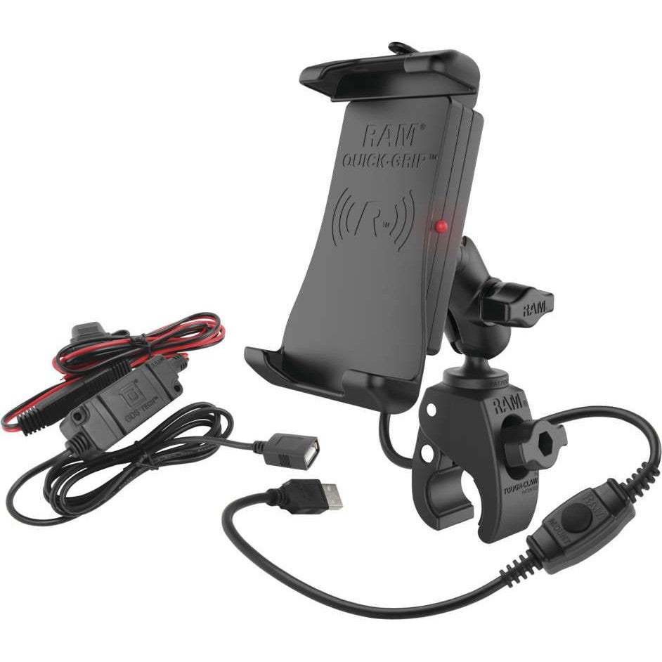 Ram Mounts Quick-Grip Waterproof Wireless Charger With Mount With Tough-Claw - RAM-B-400-A-UN14W-V7M