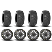 System 3 SB-6 Beadlock Gun Metal Grey 15" Wheels And SS360 Sand/Snow Tires [31x10-15] ,[31x12-15]