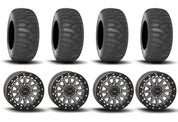System 3 SB-6 Beadlock Gun Metal Grey 15" Wheels And SS360 Sand/Snow Tires [31x10-15] ,[31x12-15]