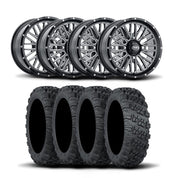 ITP Momentum 20" Machined Black Wheels And Versa Cross XTR Tires [33x10-20]
