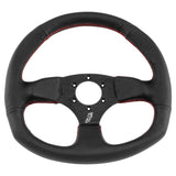 DragonFire Racing Steering Wheel - D-Shaped - Vinyl - Black/Red - 04-0804