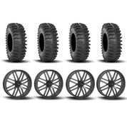 System 3 ST-3 Simulated Beadlock Gun Metal Grey 22" Wheels And XT400 Tires [37x9.5R-22]