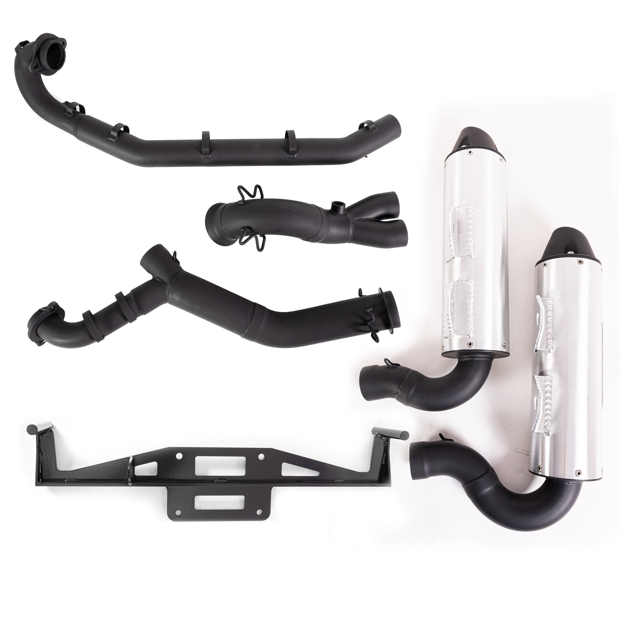 HMF Muffler Dual Full System Performance Exhaust Brushed Euro Blackout End Cap For Can-Am Outlander 1000/850 2025-2026 14656636092