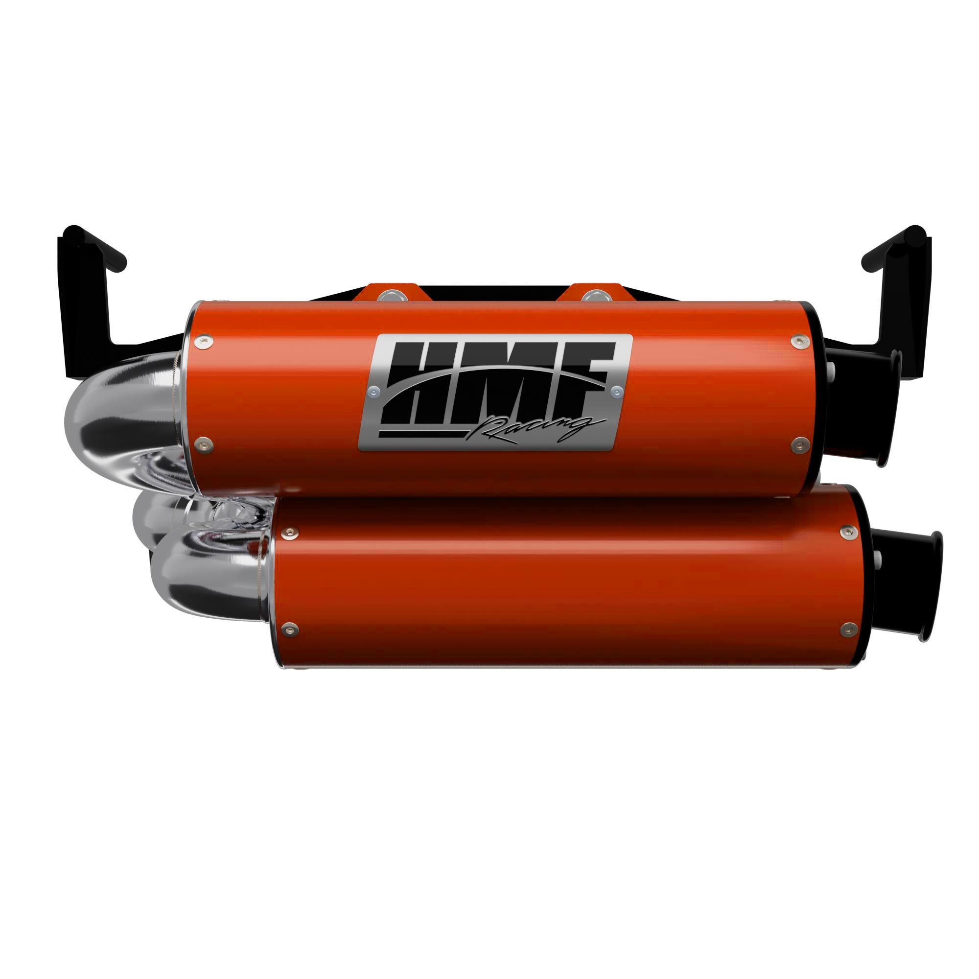 Silenciador HMF de doble sistema completo de escape de alto rendimiento, color rojo - Tapa de extremo negra abatible para Can-Am Outlander 1000/850 (2025-2026) 14656637672