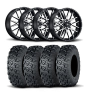 ITP Hurricane 18" Machined Black Wheels And Versa Cross XTR Tires [28x10-18]