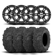 ITP SS212 12" Matte Black Wheels And Mud Lite II Tires [27x9-12]