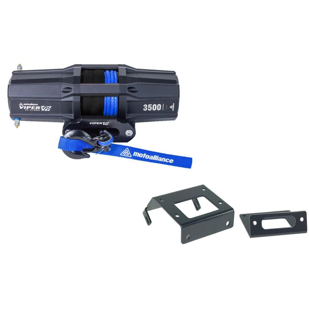 Viper V2 ATV Winch Kit 4500 lb Standard Spool With 40 Feet Black Synthetic Rope With Mount For Honda Foreman Rubicon 500/Rancher 420 2014-2021