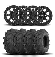 ITP Hurricane 12" Matte Black Wheels And Mega Mayhem Tires [27x9-12]
