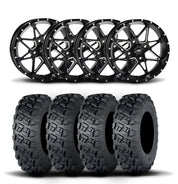 ITP Tornado 15" Matte Black Wheels And Versa Cross XTR Tires [33x10-15]