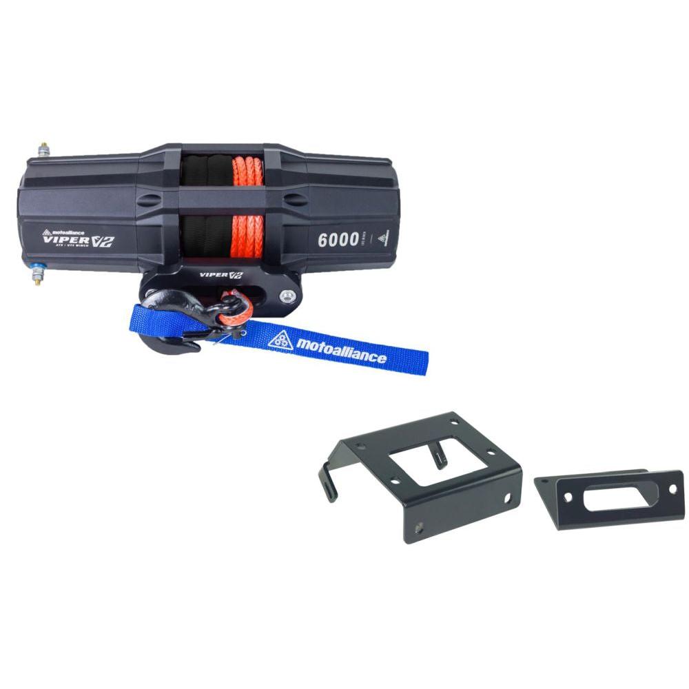 Viper V2 ATV Winch Kit 4500 lb Standard Spool With 40 Feet Black Synthetic Rope With Mount For Honda Foreman Rubicon 500/Rancher 420 2014-2021
