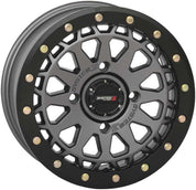 System 3 SB-6 Beadlock Gun Metal Grey Wheel 15x7 4/156 6+1 (+45mm) 15S3-6657