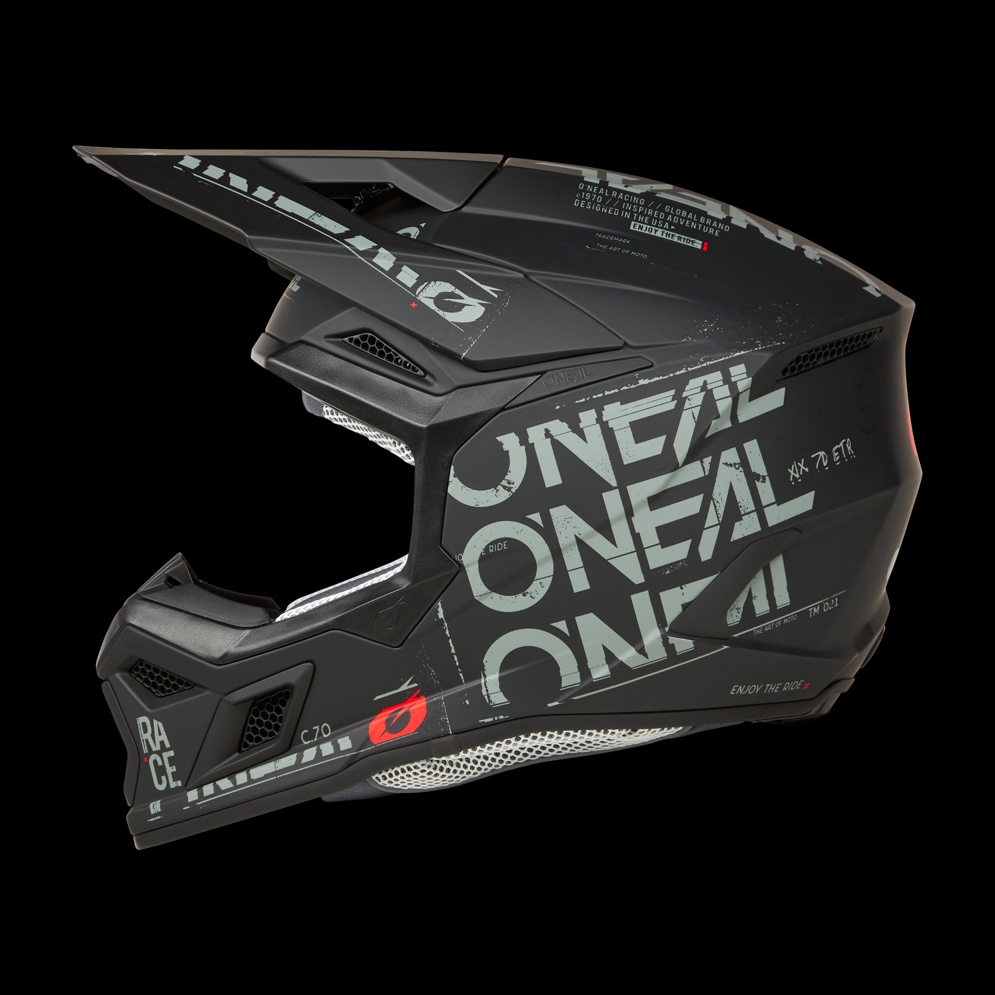 O'Neal 3 SRS Static Black / Grey Helmet