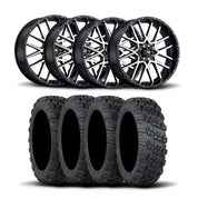ITP Hurricane 20" Machined Black Wheels And Versa Cross XTR Tires [33x10-20]
