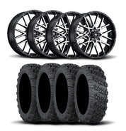 ITP Hurricane 20" Machined Black Wheels And Versa Cross XTR Tires [33x10-20]