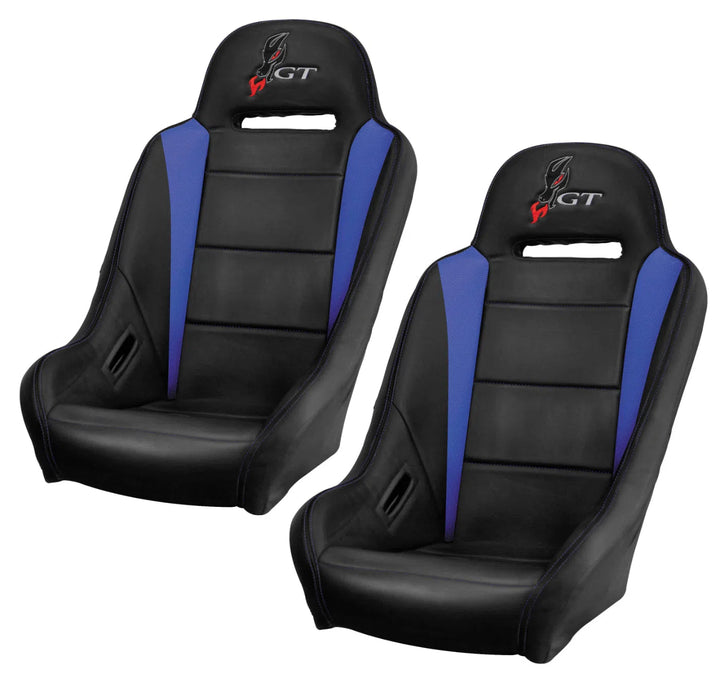 DragonFire Racing HighBack RT Seats for RZR models - Black/Blue - Pair - 15-1154