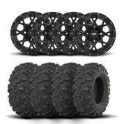 ITP Hurricane 12" Matte Black Wheels And Blackwater Evolution Tires [30x10-12]
