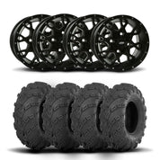 ITP Hurricane 14" Black Wheels And Mud Lite Tires [30x10-14]