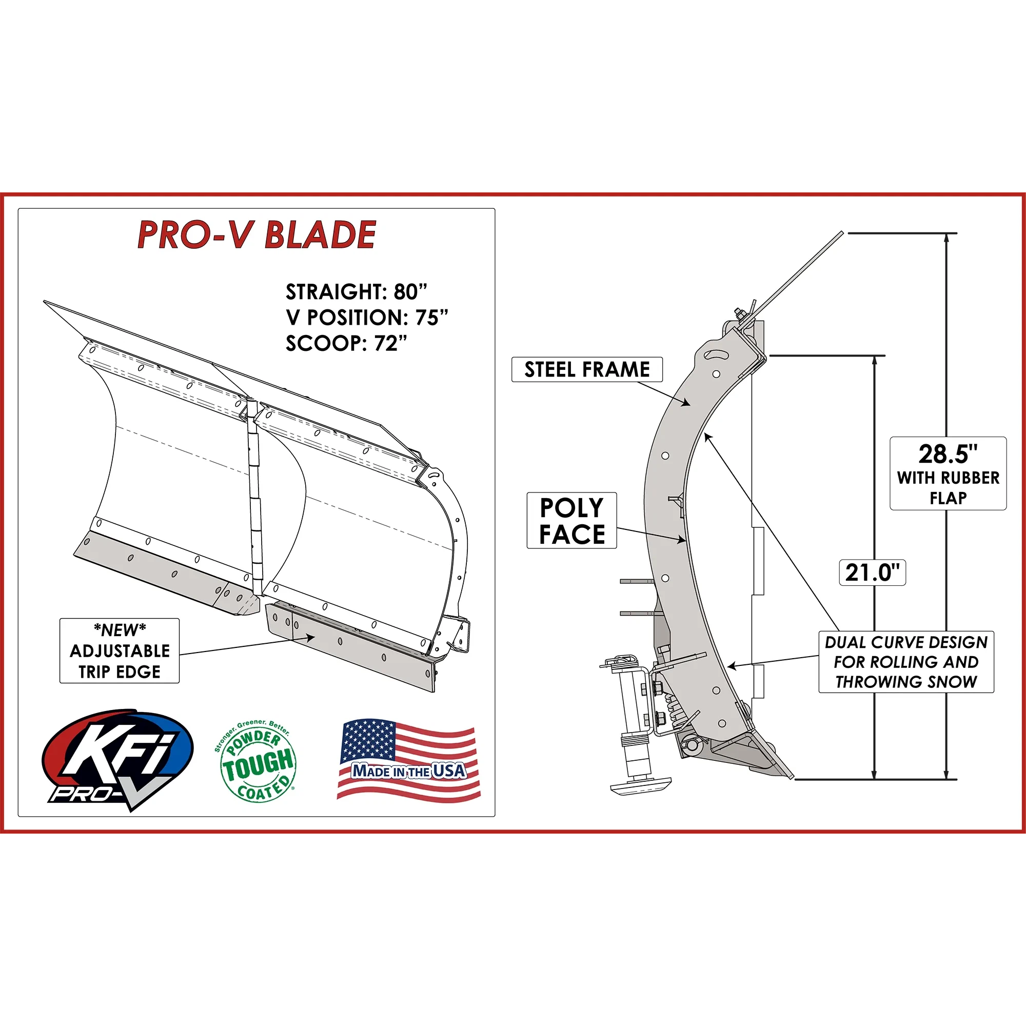KFI Pro-V UTV Plow System w/ Two Manual Angle Adjustment Bars