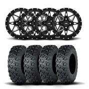 ITP Tornado 15" Matte Black Wheels And Versa Cross XTR Tires [33x10-15]