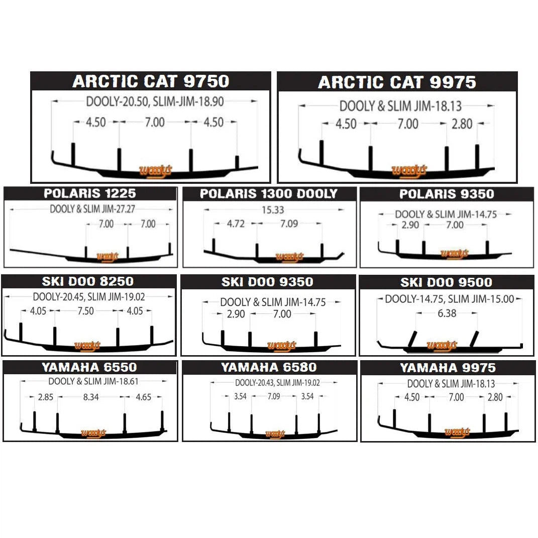 Woodys Dooly Runner Arctic Cat Z1 - LXR / Turbo / EXT / Sno-Pro 09-11 4" Carbide