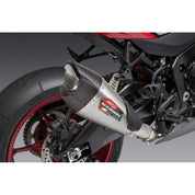 Yoshimura AT2 Stainless Street Slip-On Exhaust with Carbon Fiber End Cap For Suzuki GSXR1000R 2017-2021