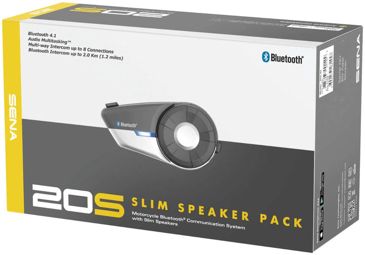 SENA 20S Bluetooth Headset Intercom w/Slim Speakers 20S-02 for Motorcycle Helmet
