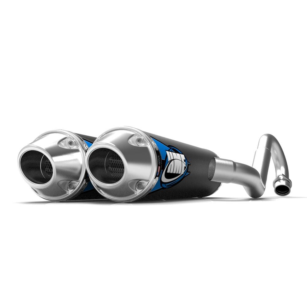 HMF Muffler Kawasaki KFX 700 04-10 Black Competition Dual Full System Exhaust Euro End Cap