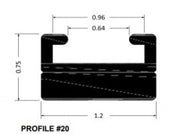 SPI Black Slide Runner Profile 20 66" 620-66-80