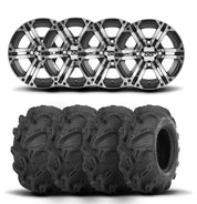 ITP SS212 12" Machined Black Wheels And Mega Mayhem Tires [28x11-12]