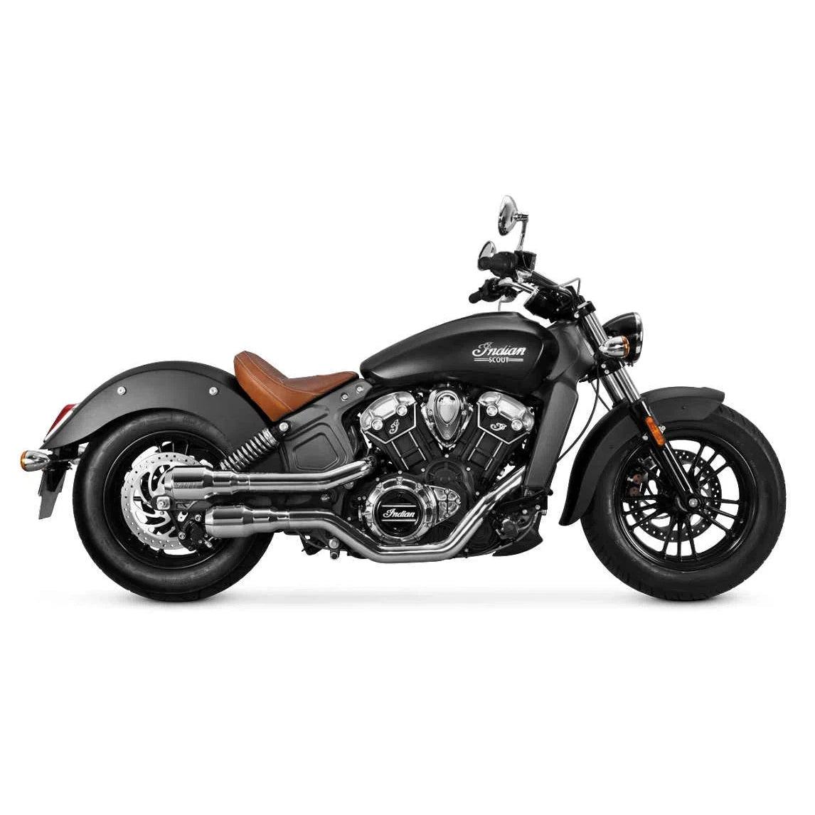 Vance & Hines 18554 Hi-Output Grenades 2 Into 2 Exhaust Chrome For Indian Scout