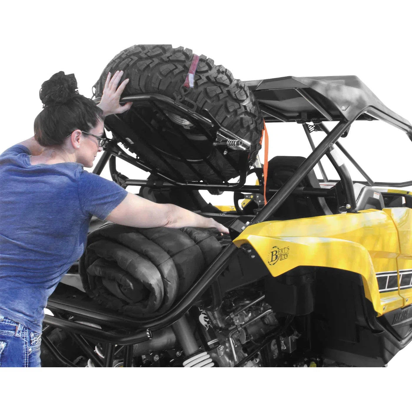 DragonFire Racing RacePace Adjustable Cargo/Tire Rack for YXZ 1000R - Black - 01-5104