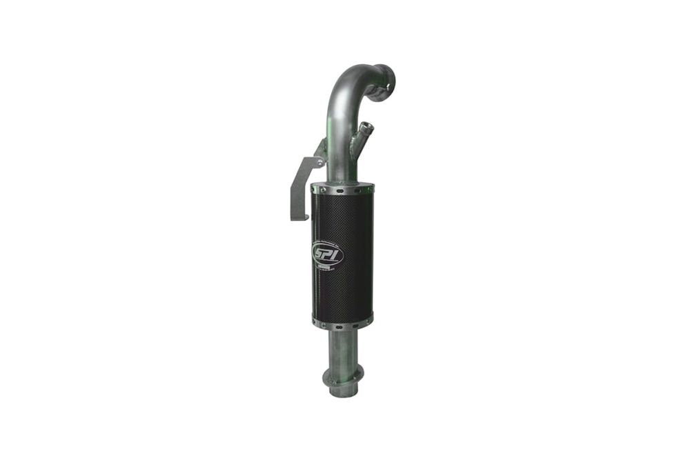 Silenciador de fibra de carbono de línea recta de acero inoxidable, ahorro de peso de 13 lb (134-202)
