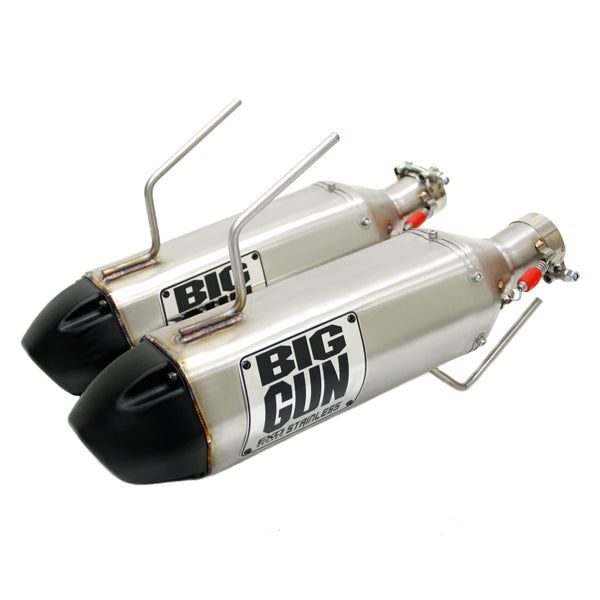 Big Gun EXO S Dual Slip-On Exhaust Stainless Steel With Black Tips 14-6942