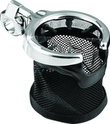 Kuryakyn Chrome Drink Holder with Mesh Basket 1in Clamp 1422