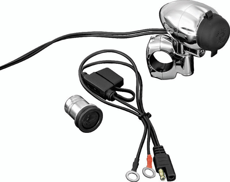 Kuryakyn Chrome Electrical Power Point With 1in Bar Mount 1423