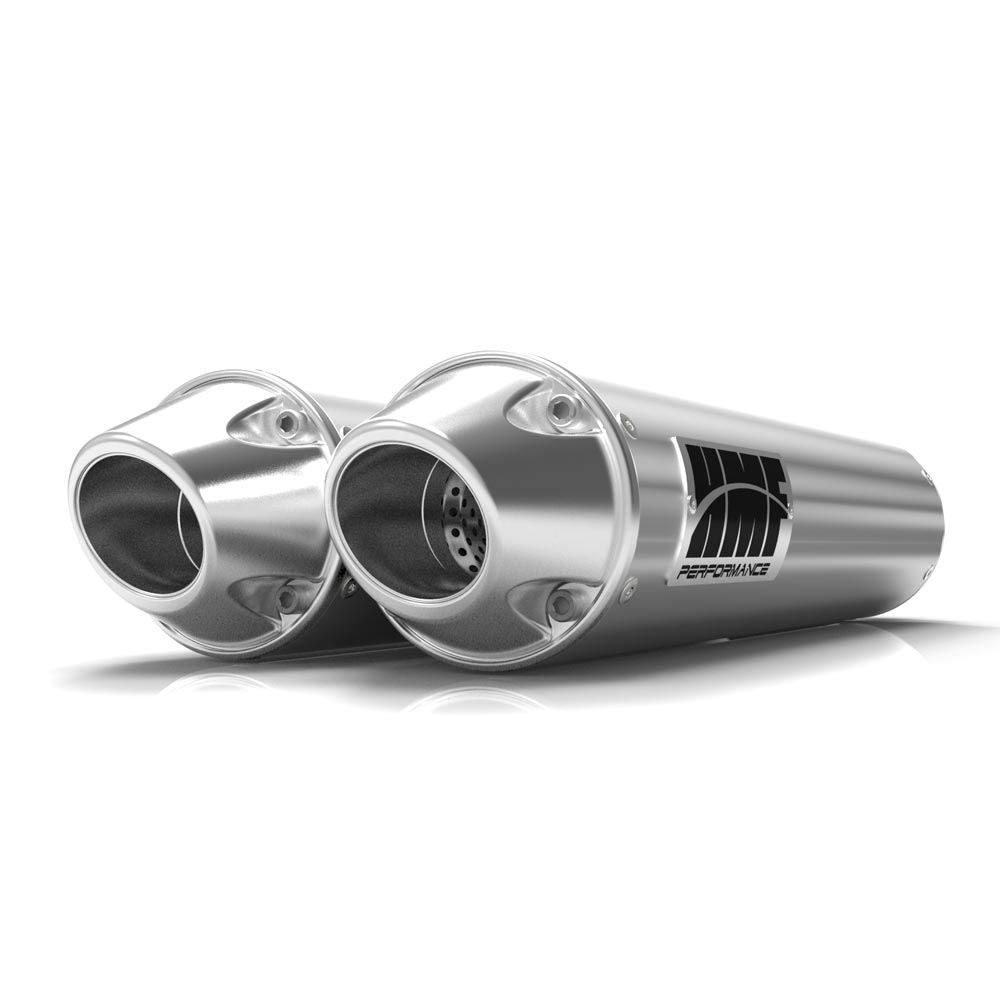 HMF Muffler Can-Am Renegade 1000 12-25 Brushed Performance Dual Slip On Exhaust Euro End Cap