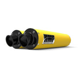 HMF Muffler Can-Am Renegade 1000 12-25 Can-Am Yellow Performance Dual Slip On Exhaust Black Turn Down End Cap