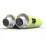 HMF Muffler Can-Am Renegade 1000 12-25 Venom Green Performance Dual Slip On Exhaust Turn Down End Cap