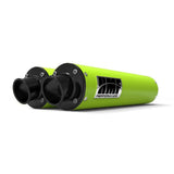HMF Muffler Can-Am Renegade 1000 12-25 Venom Green Performance Dual Slip On Exhaust Black Turn Down End Cap